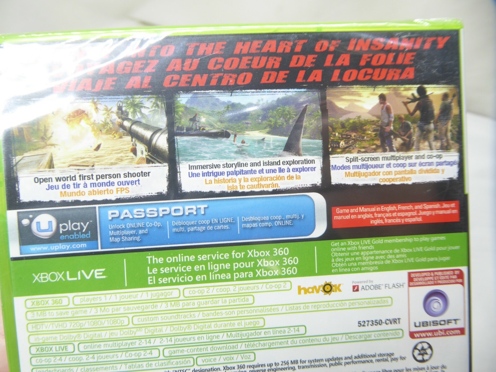 Far Cry 3 (Microsoft Xbox 360, 2012) still sealed Damaged case Multi Language