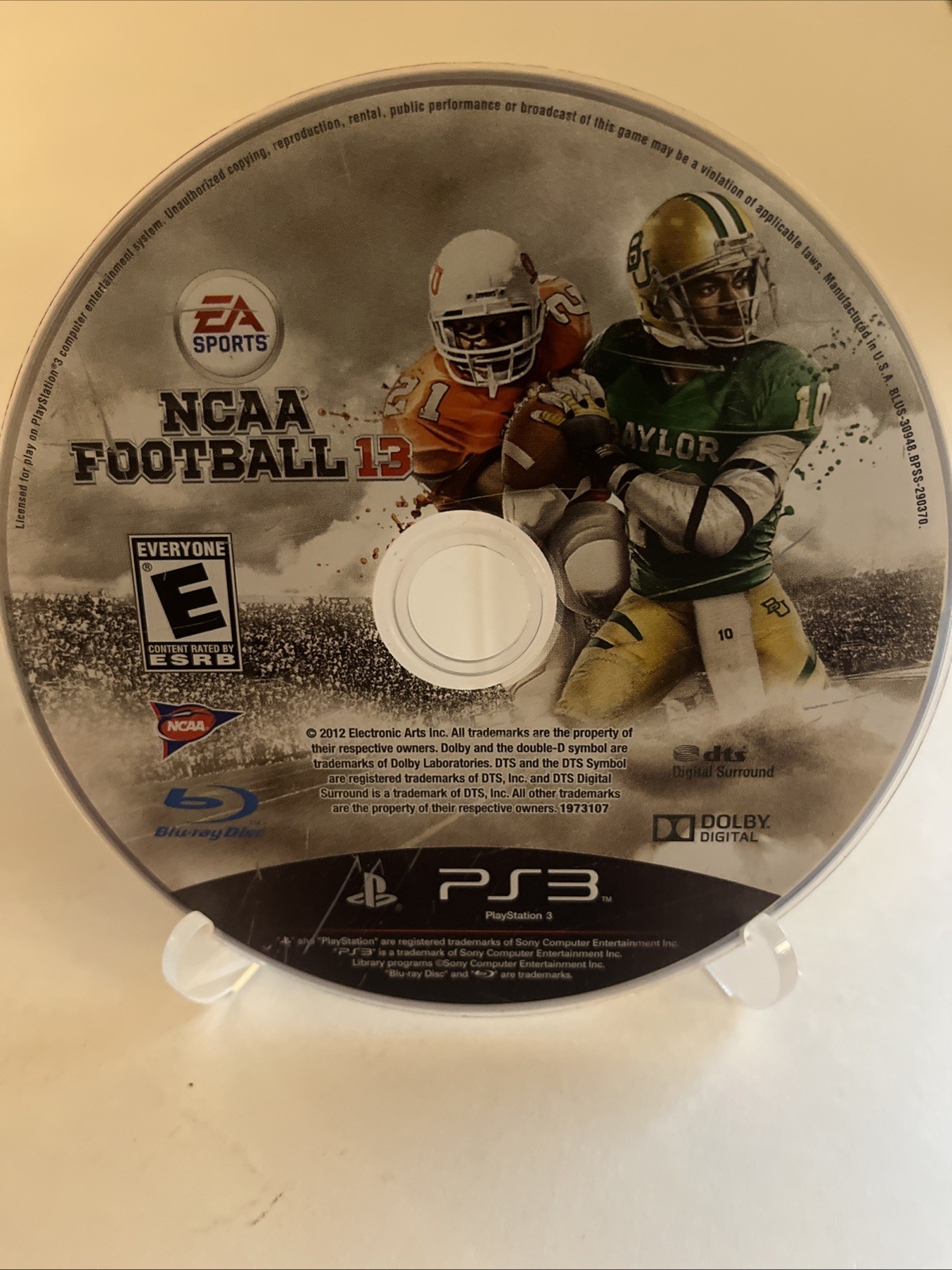 NCAA Football 13 (Sony PlayStation 3, 2012) Disc Only. Tested. Ships Fast!