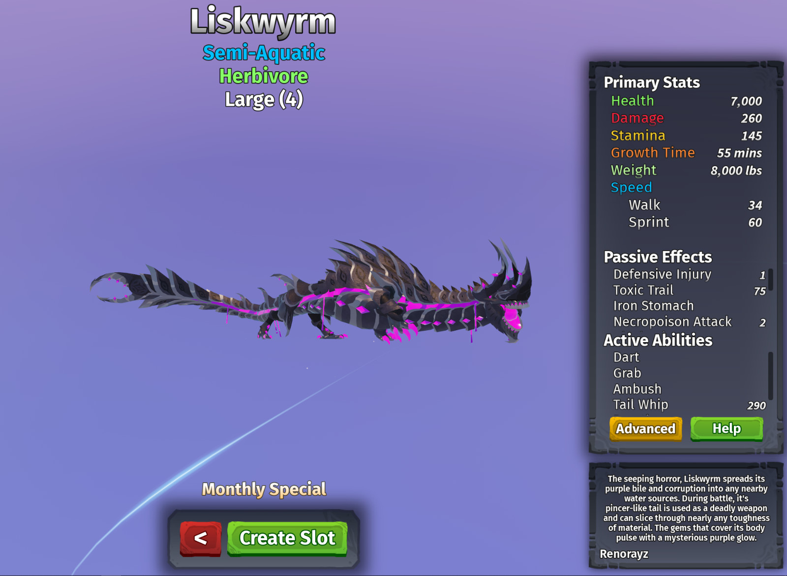 Liskwyrm Species | Creatures of Sonaria | Roblox