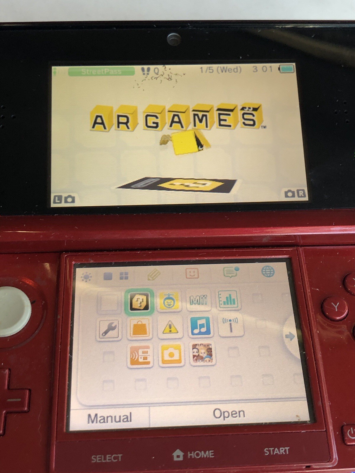 For Parts Not Working Nintendo 3DS Flame Red Handheld Console Original As is