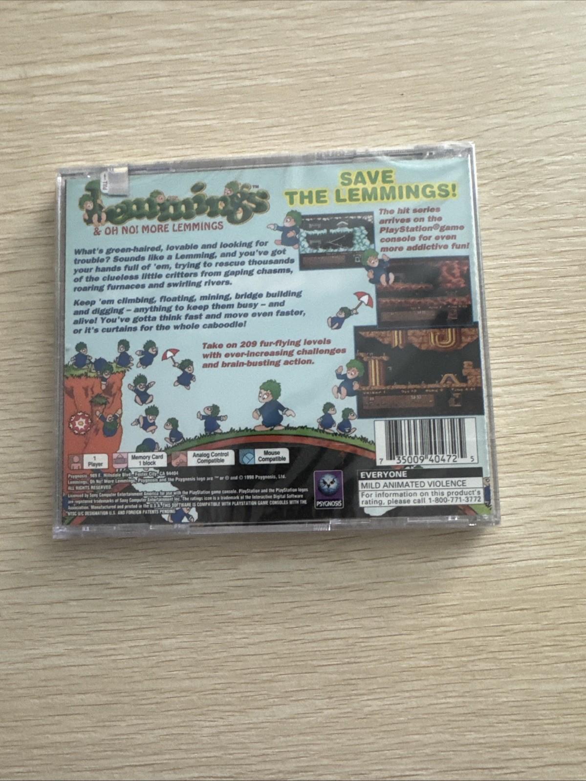 SEALED Lemmings & Oh No More Lemmings (Sony PlayStation 1, 1998)