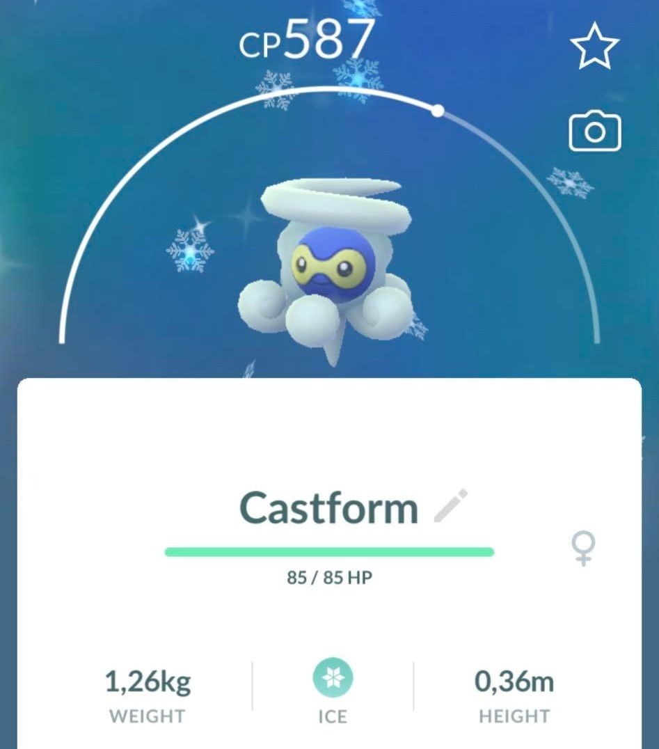 – Shiny Castform Snowy – P T C – 20k stardust – Please see description