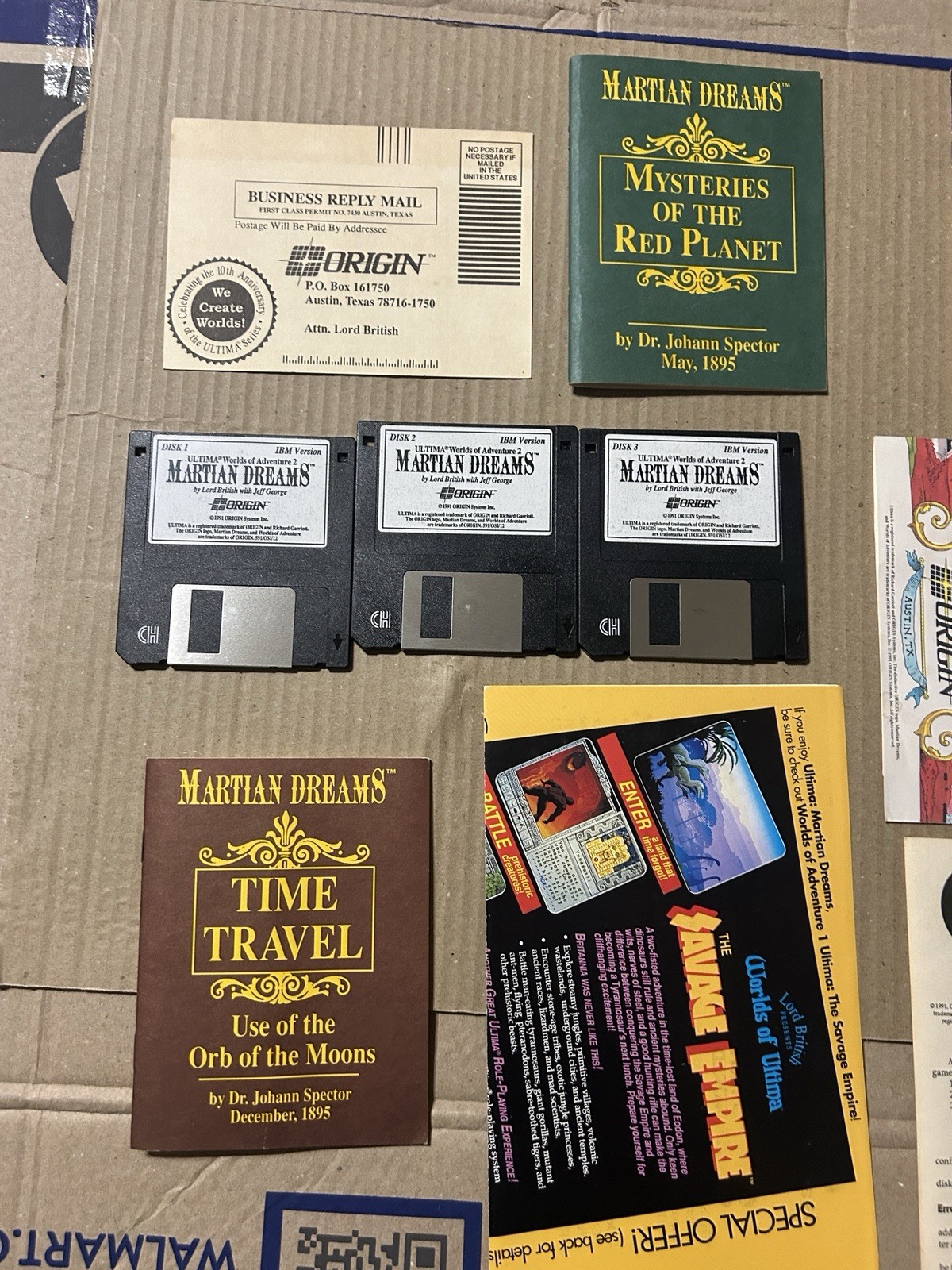 ULTIMA Worlds of Adventure 2 MARTIAN DREAMS 3.5″ Disks IBM PC Game Big Box