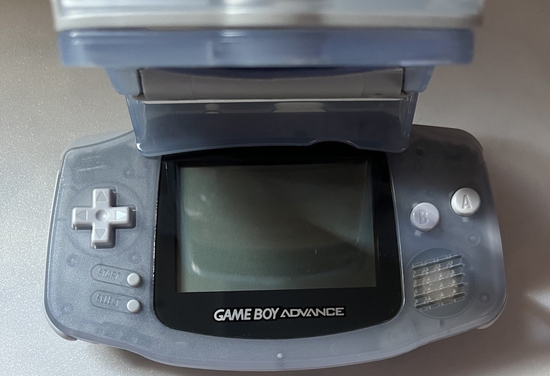 Nintendo Game Boy Advance Glacier Console AGB 001 Mad Cats Screen Mag Light