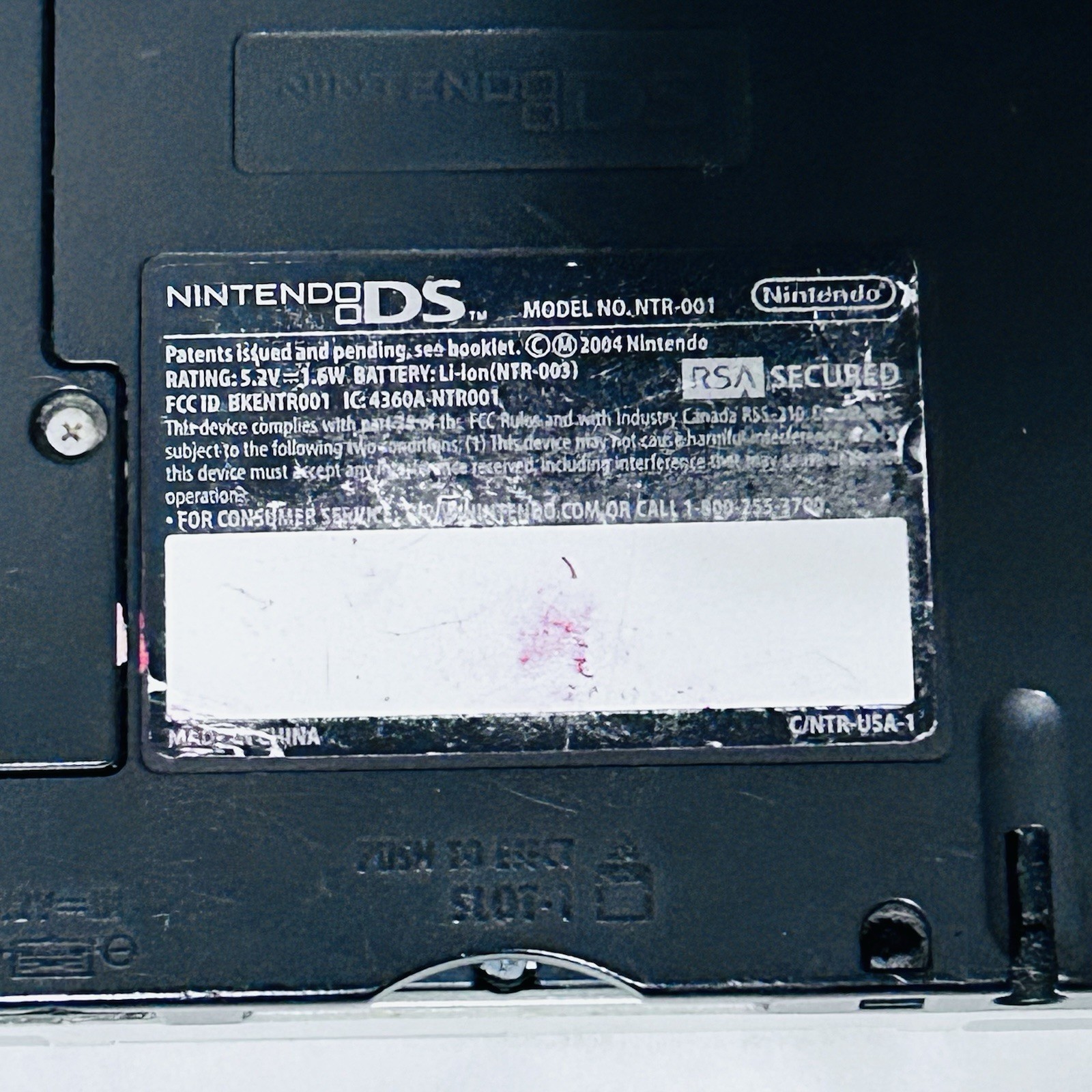 Nintendo DS NTR-001 Original Silver has Broken Hinge FOR PARTS OR REPAIR AS-IS