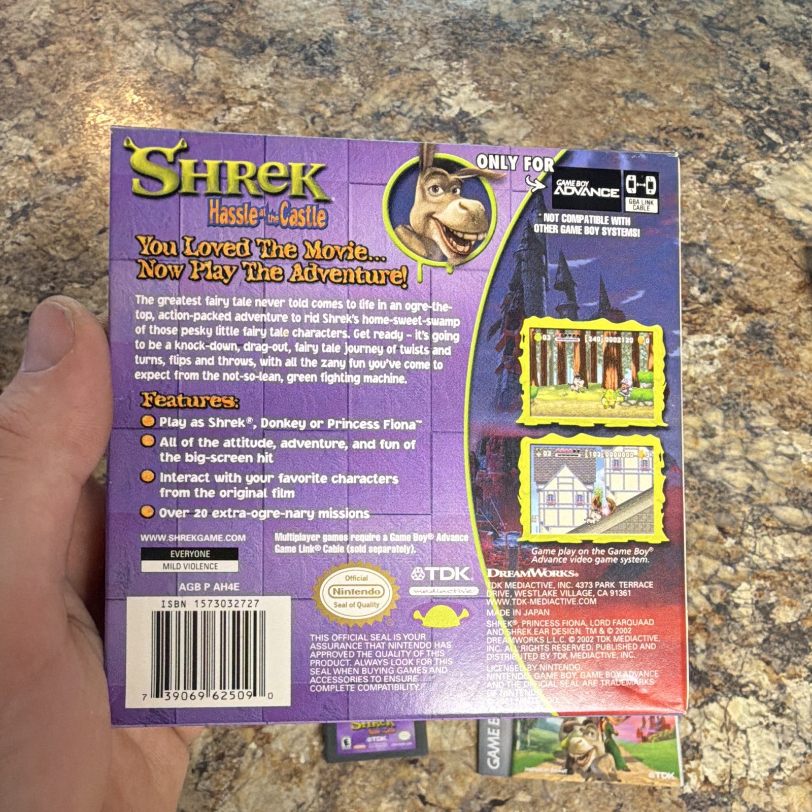 TDK Shrek: Hassle at the Castle (GBA) Manual Included NTSC-U/C E 2002