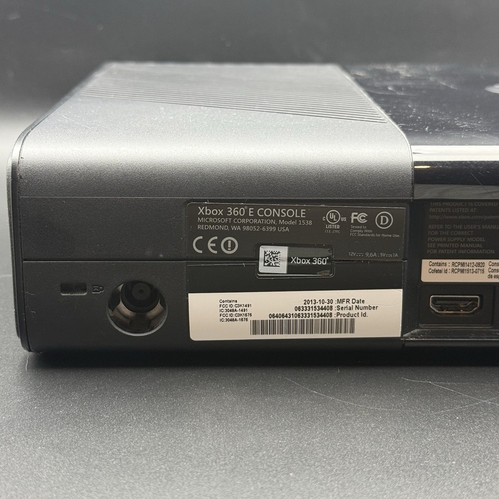 Xbox 360 E Console Model 1538 Console Only for Parts or Repair / Wont Turn On
