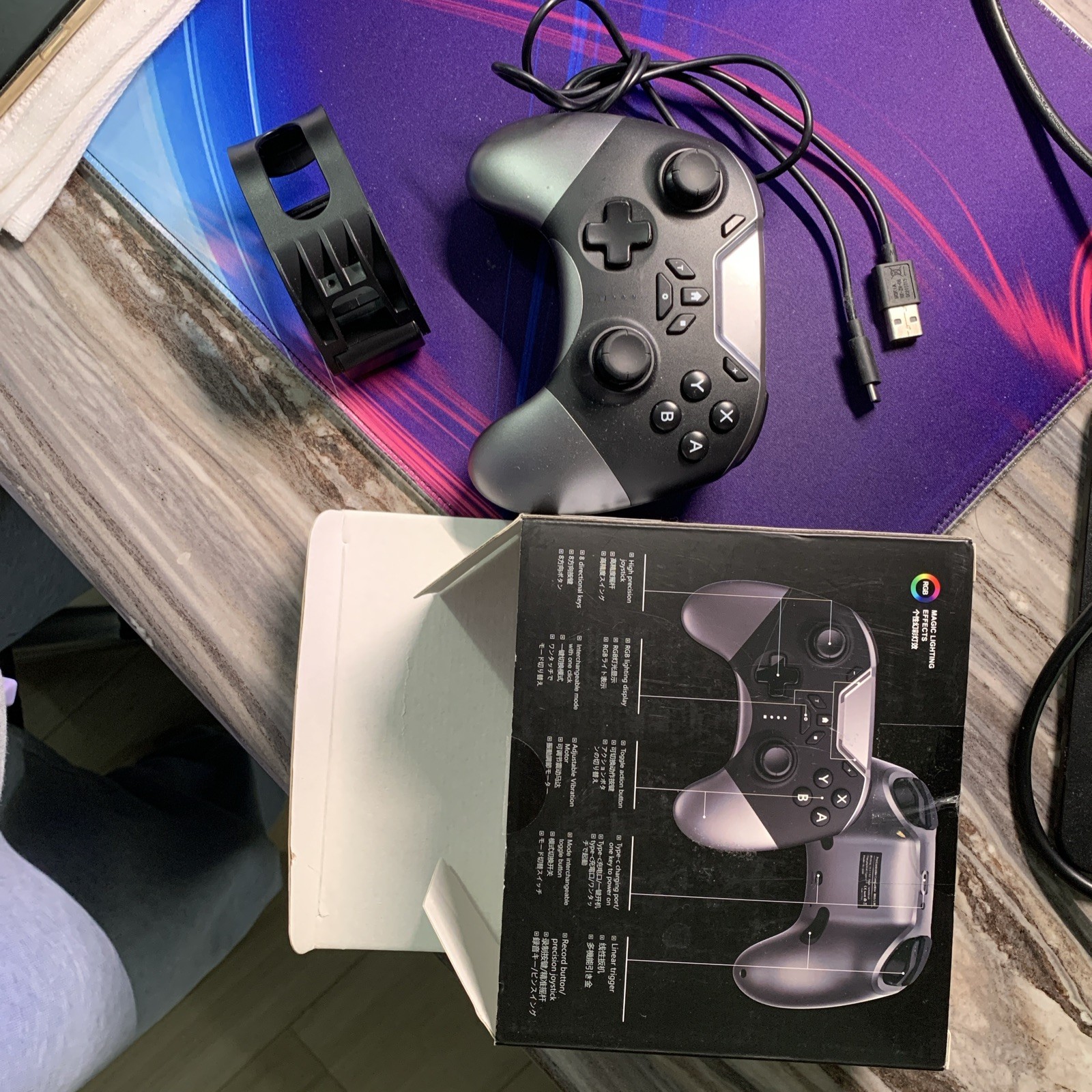 Bluetooth Controller for Switch/PC/iPhone/Android/Apple Arcade MFi Black