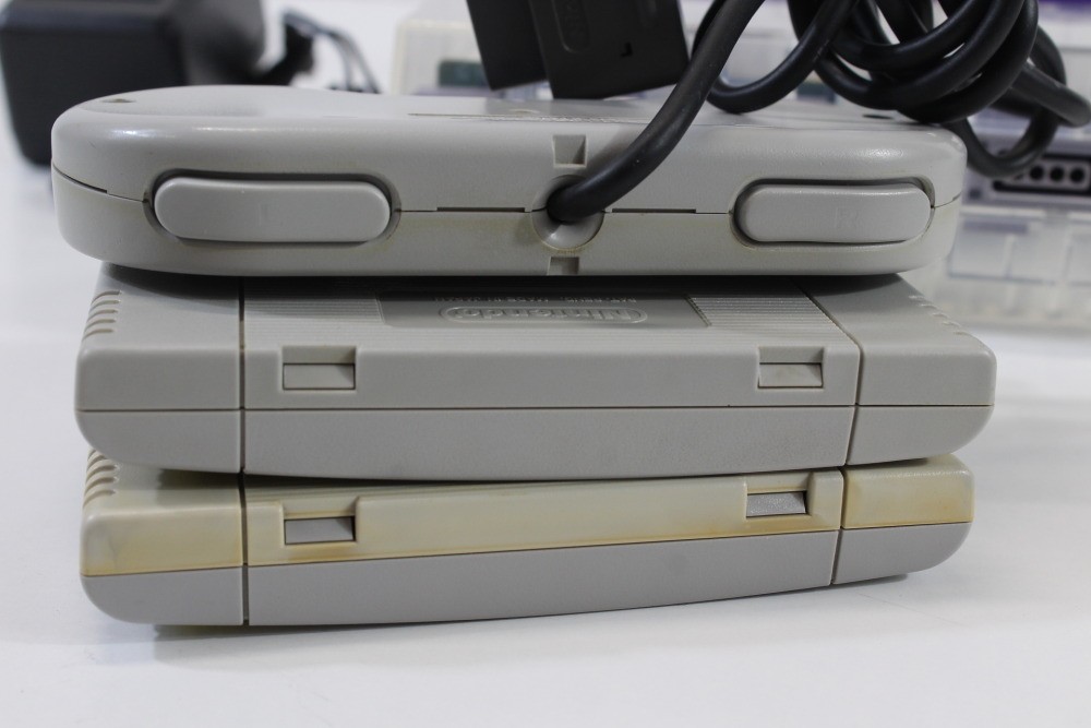 Super Nintendo Crystal Clear Console SNES SFC Converted Controller AC AV Mario