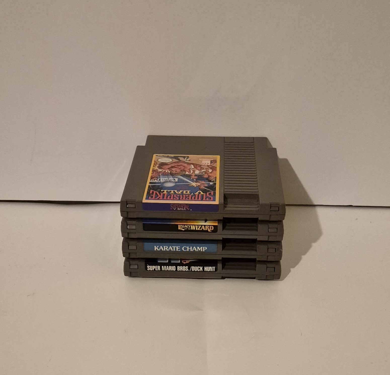 Nintendo NES 4-Game Lot Nintendo Entertainment System Mario Karate V’Ball Tested