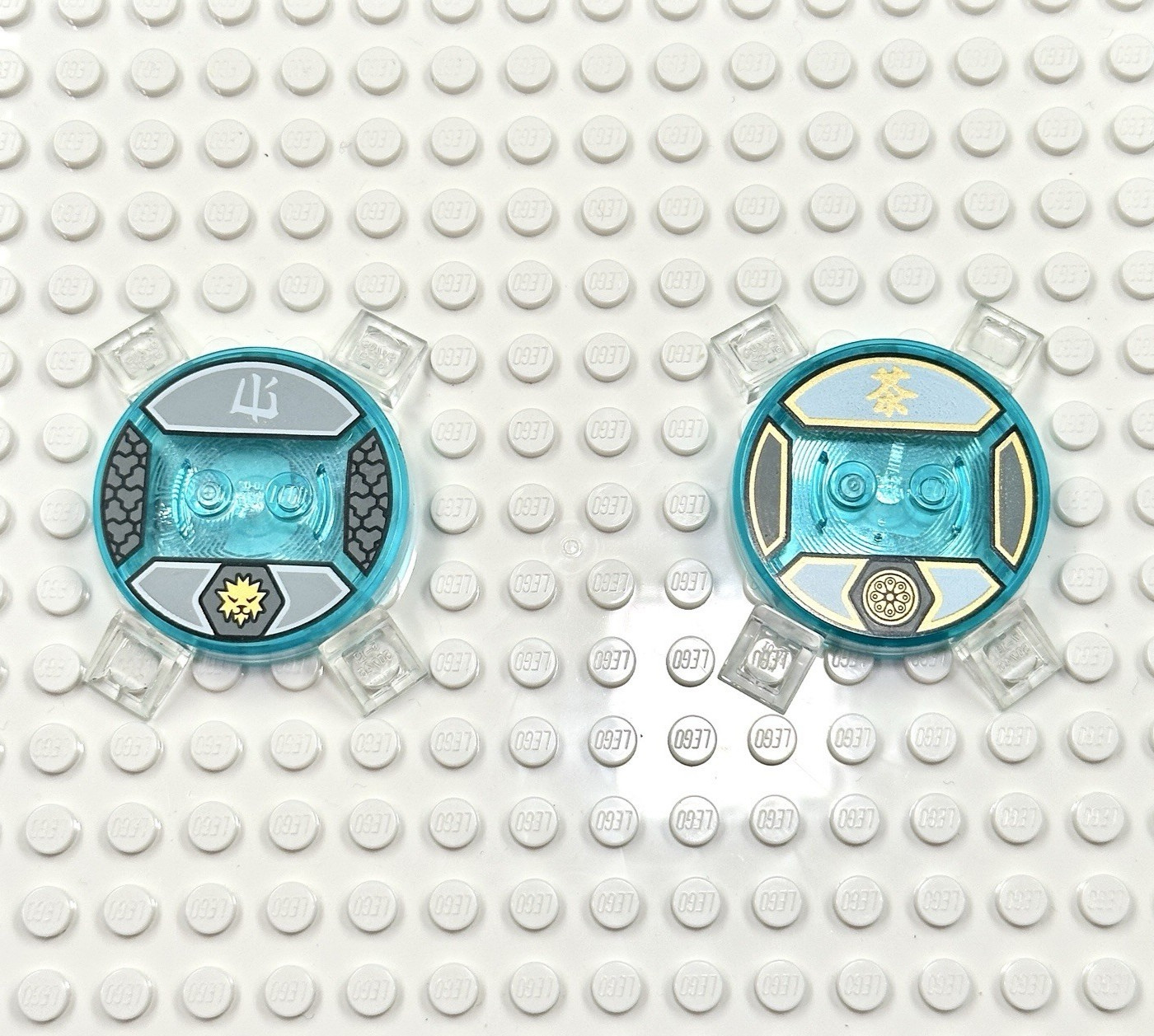 LEGO Dimensions Toy (2) pc Base Disc Tag Only Lot – Ninjago – Zane – Sensei Wu