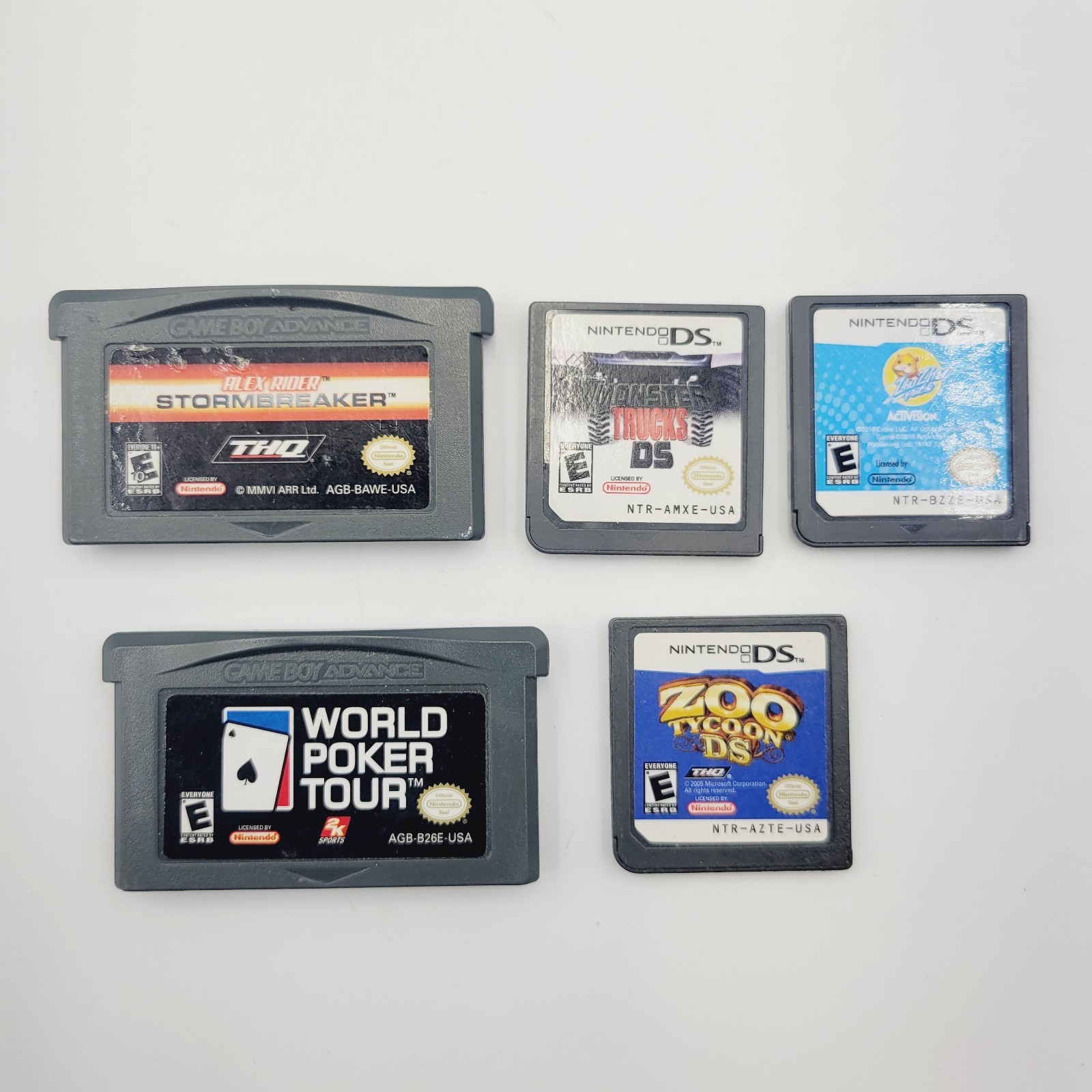 Nintendo DS Lite Handheld System w/ Charger & 5 Games – Onyx Black – TESTED