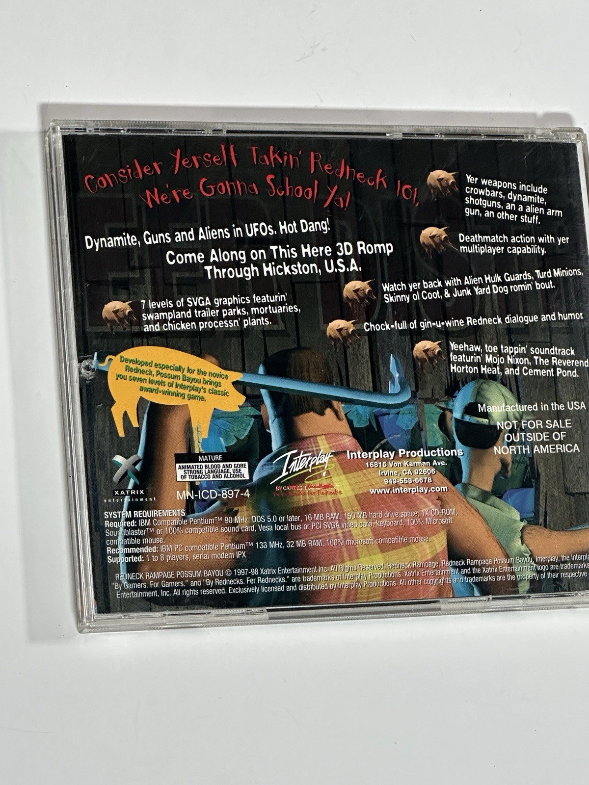 Redneck Rampage PC CD-ROM 1997 Interplay Productions Xatrix Entertainment Tested