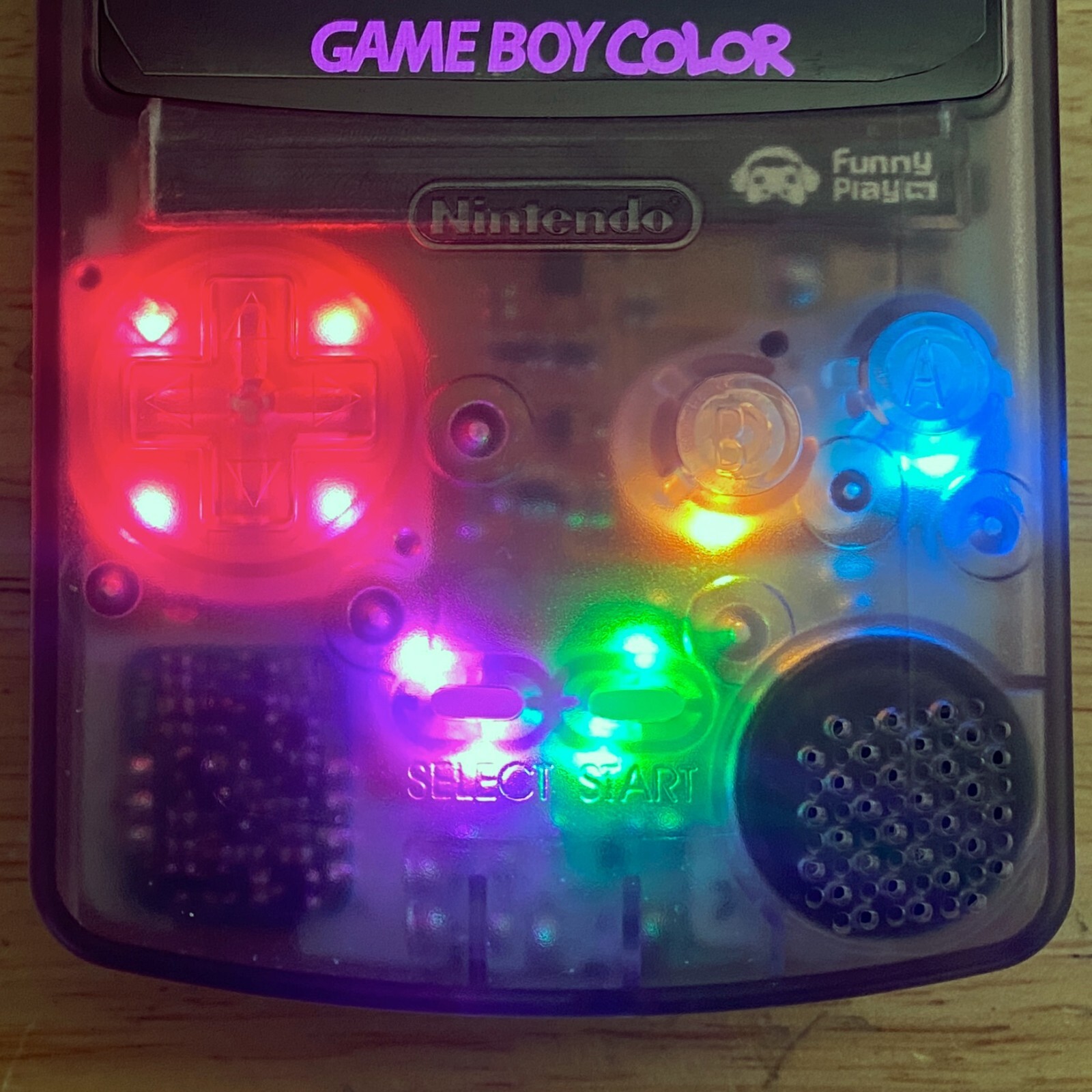 FunnyPlaying Gameboy Color Button LED Kit Multicolor RGB Light Mod Game Boy GBC