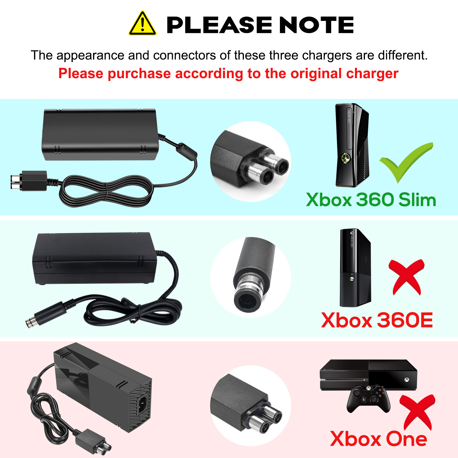For Microsoft Xbox 360 Slim Power Supply Adapter Brick Charger Power Cord Cable