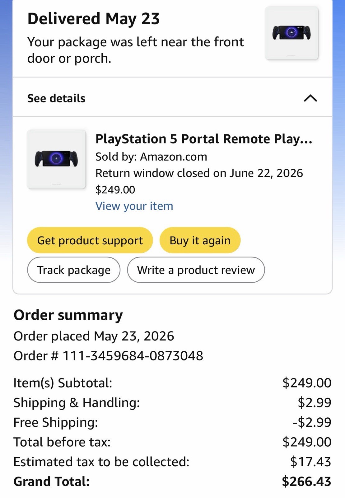PlayStation 5 Portal Remote Player – Midnight Black – NWOT – Case Included