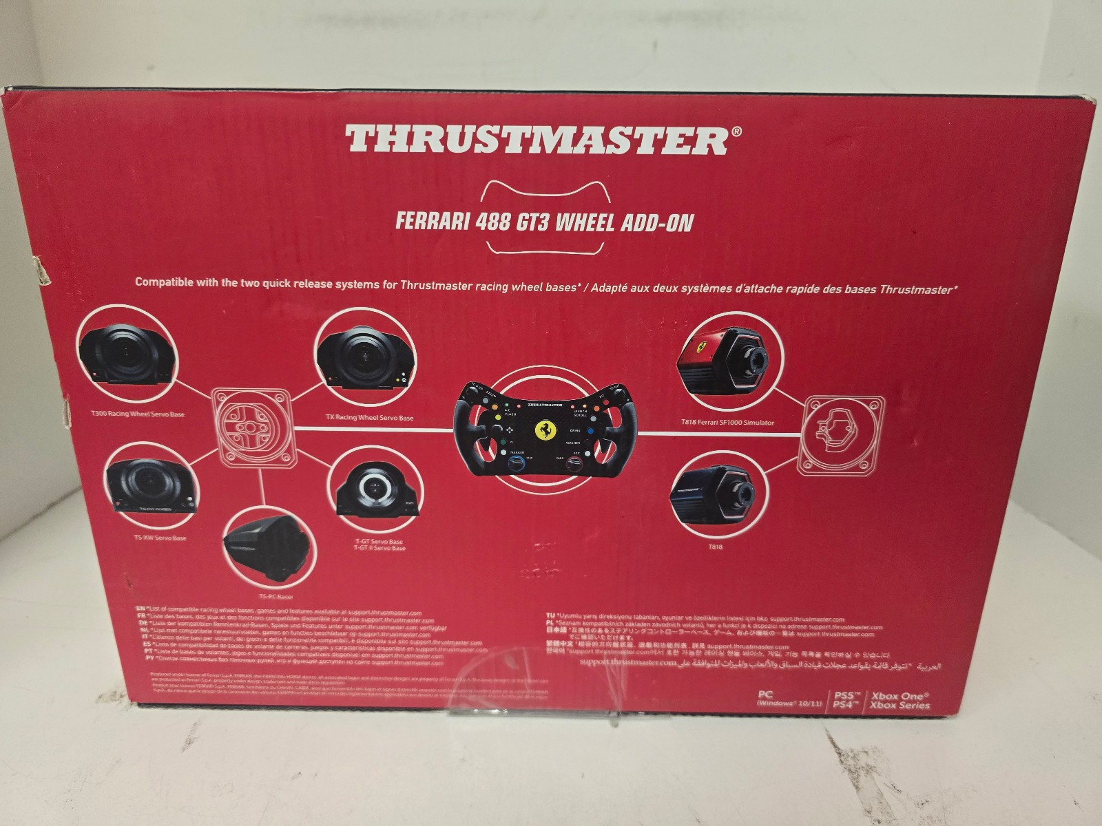 UNTESTED Thrustmaster Ferrari 488 GT3 Wheel Add-On for PC PS4 PS5 Xbox