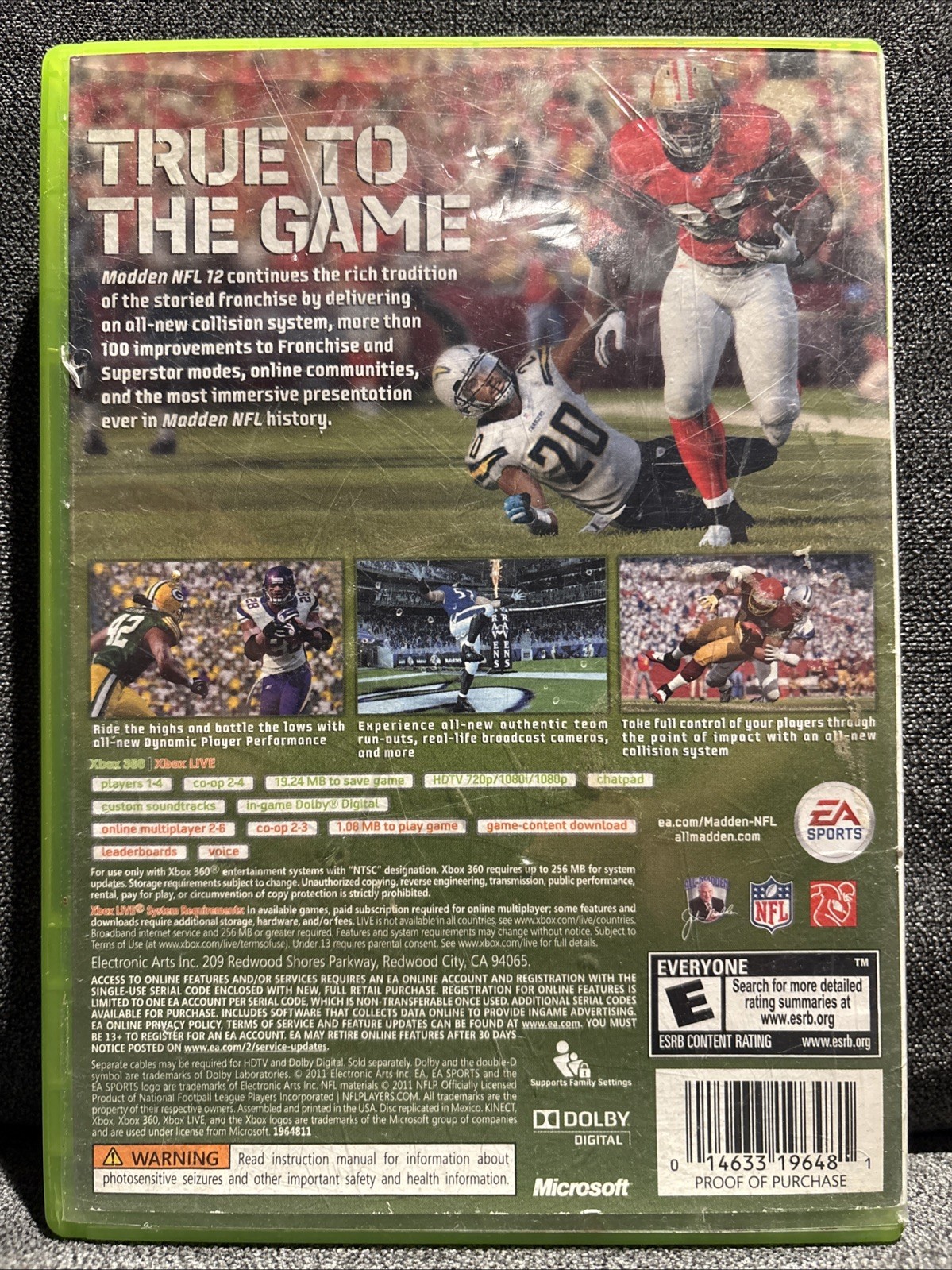 Madden NFL 12 (Microsoft Xbox 360, 2011) Tested