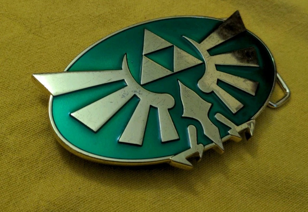 Nintendo The Legend Of Zelda 2012 Triforce Belt Buckle Green Twilight Princess