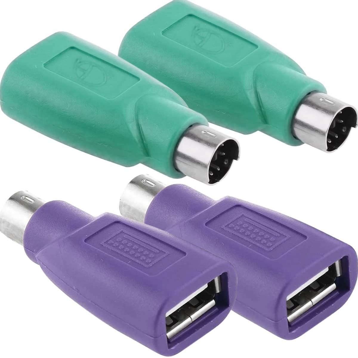 PS/2 to USB A Adapter Male to Female – 4-Pack for Easy PC Peripheral Connection