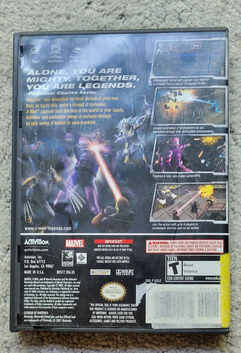 Activision X-Men Legends Nintendo GameCube Action RPG 2004 Manual Included