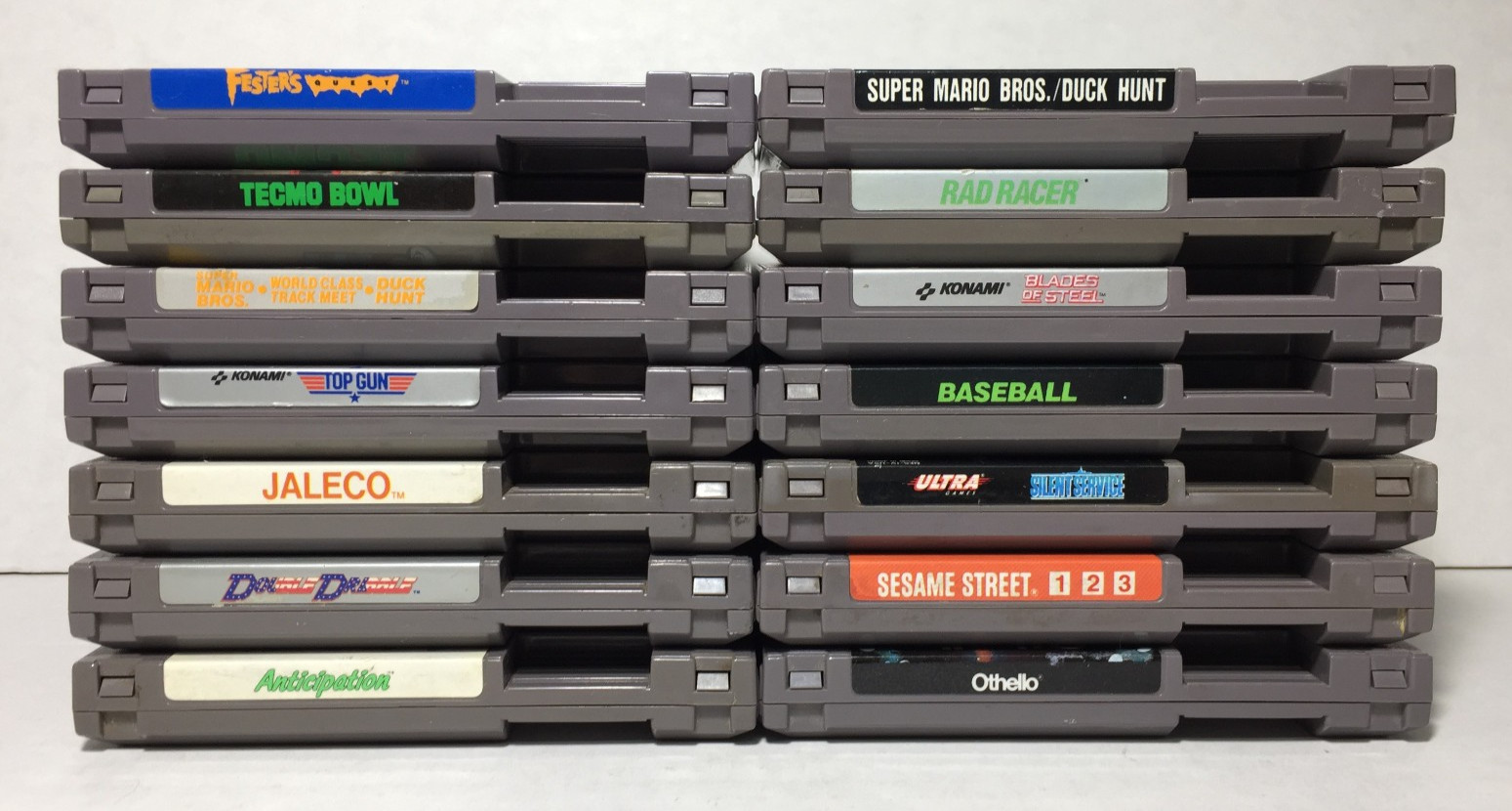 LOT of 14 NES Nintendo Games SUPER MARIO Duck Hunt TECMO BOWL Rad Racer FESTERS
