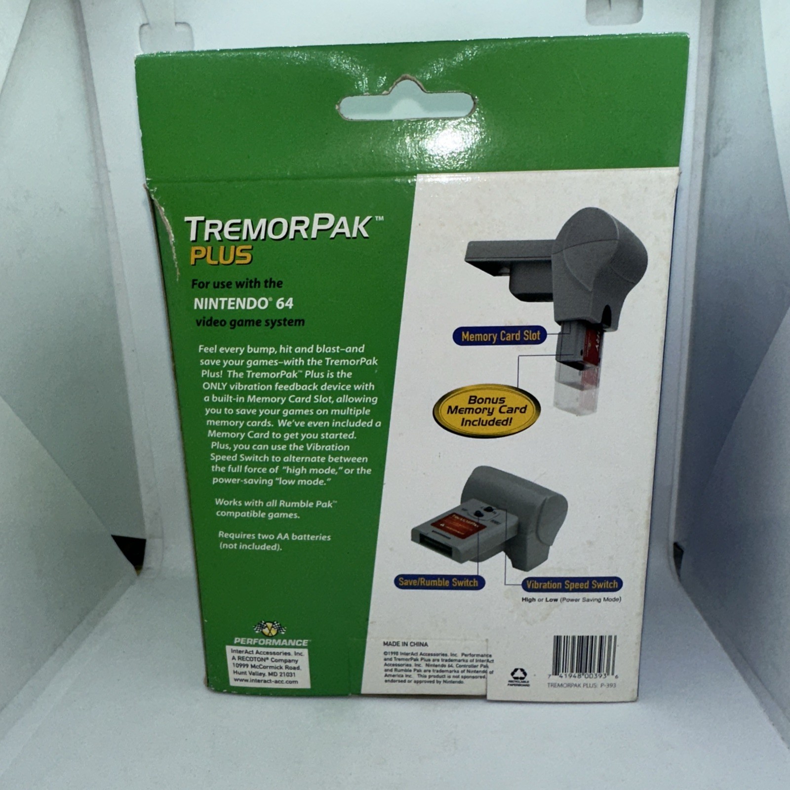 PERFORMANCE Tremor Pack Plus for Nintendo 64 Console New W Original Receipt Open