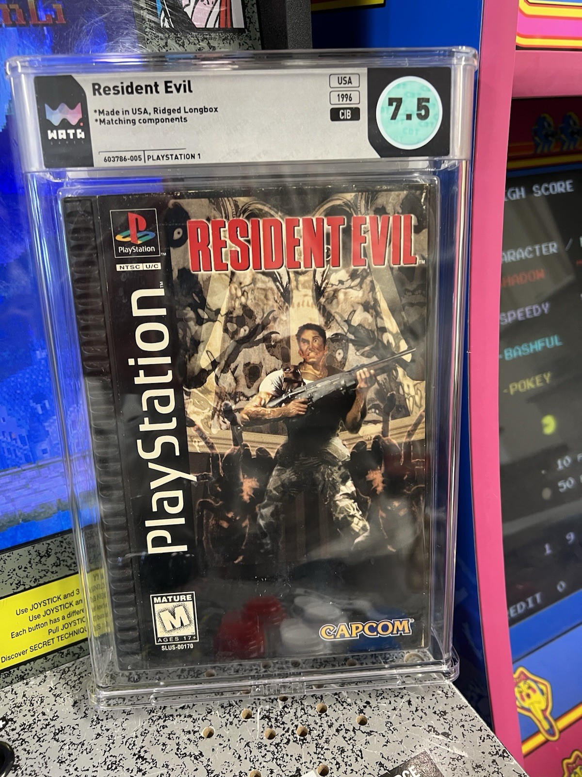 1996 PS1 Resident Evil Ridged Long Box WATA 7.5 CIB Matching Components 8.0 Box!