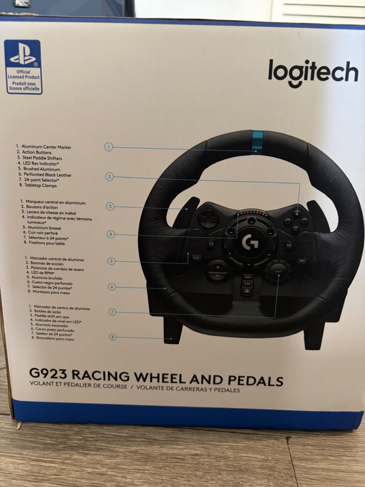 Logitech G923 Racing Wheel and Pedals New Official PlayStation Product – Black
