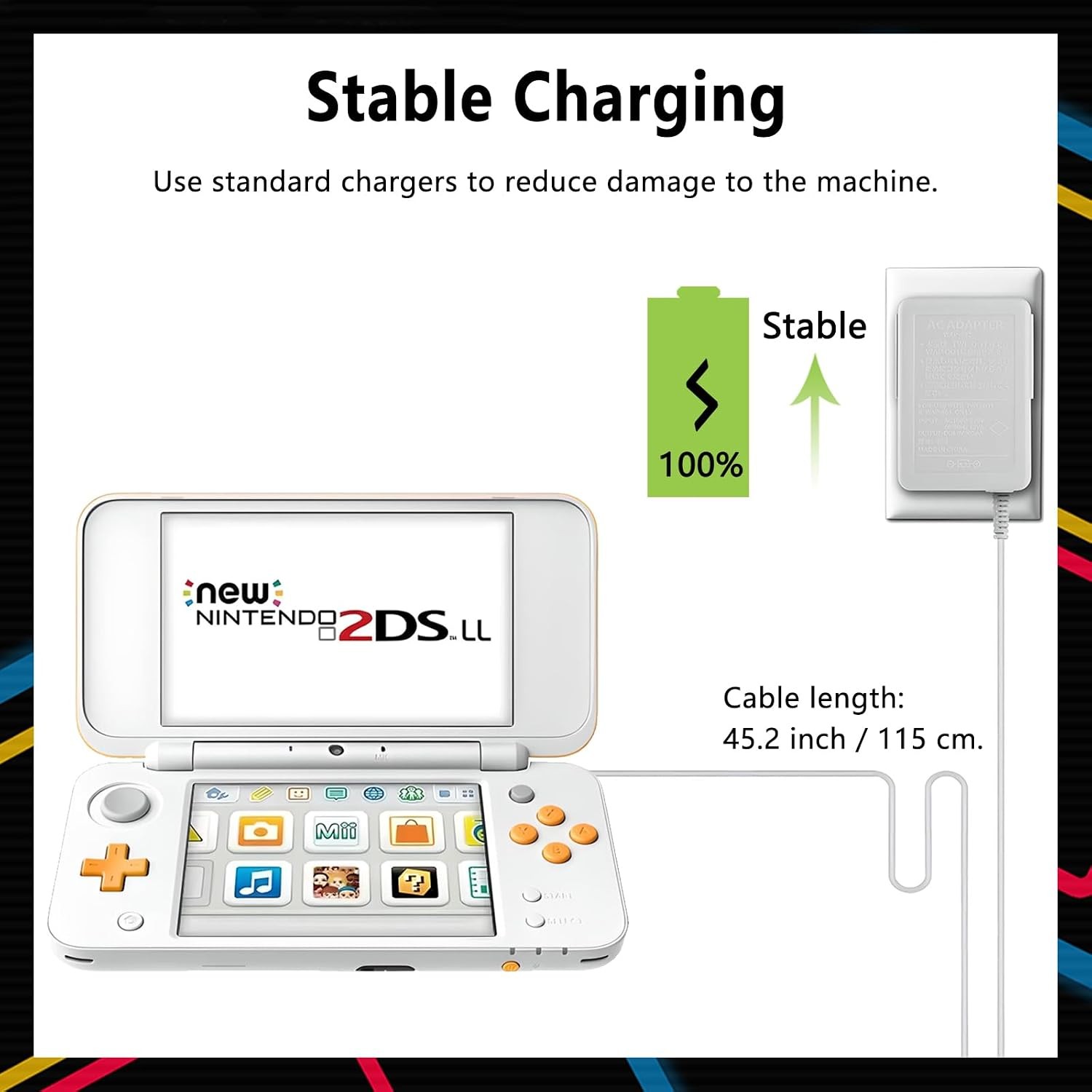 Nintendo 3DS Charger Compatible with 3DS DSi XL 2DS 2DS Power Bank