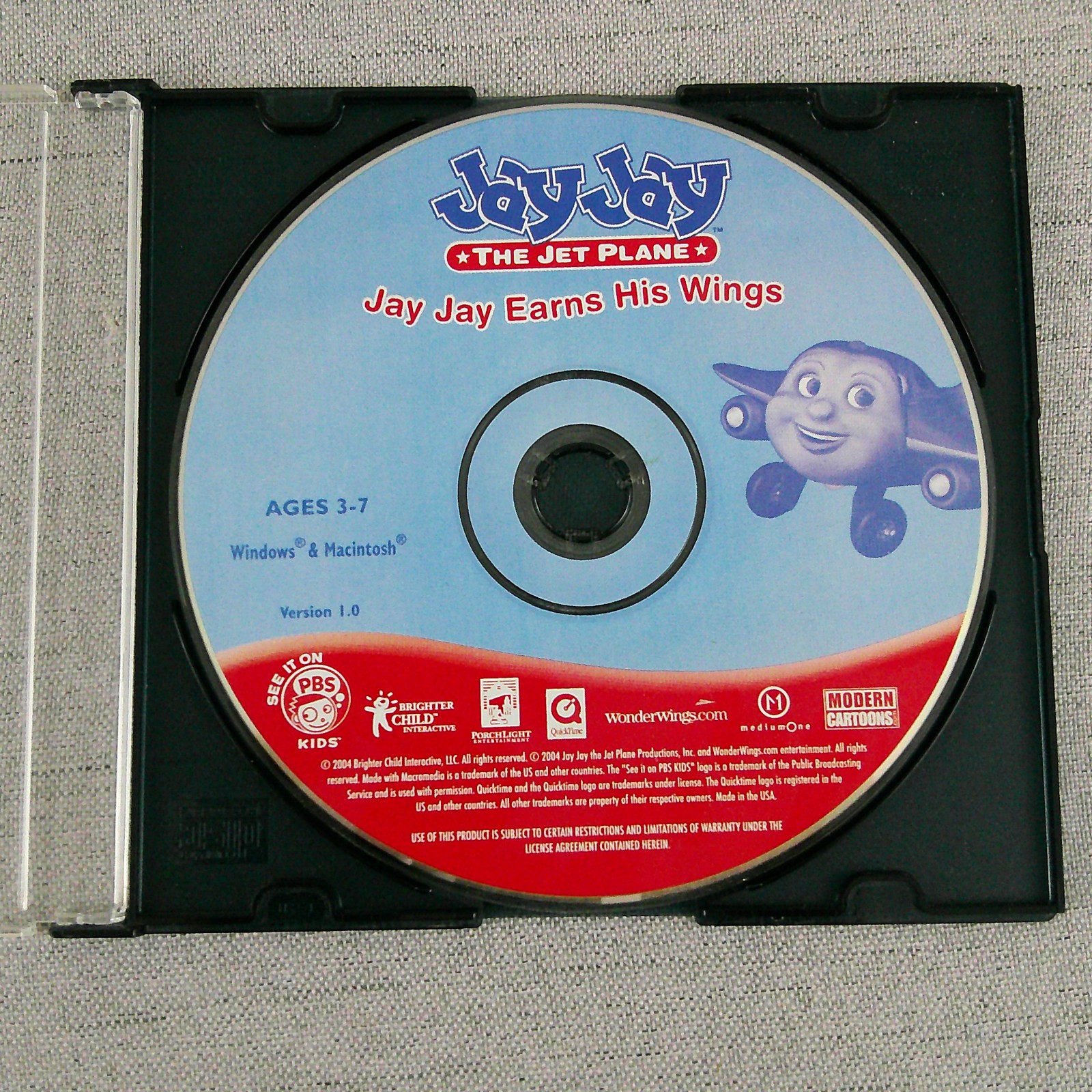 Jay Jay The Jet Plane Earns His Wings PC CD ROM Game 2004 Complete Kids Ages 3-7