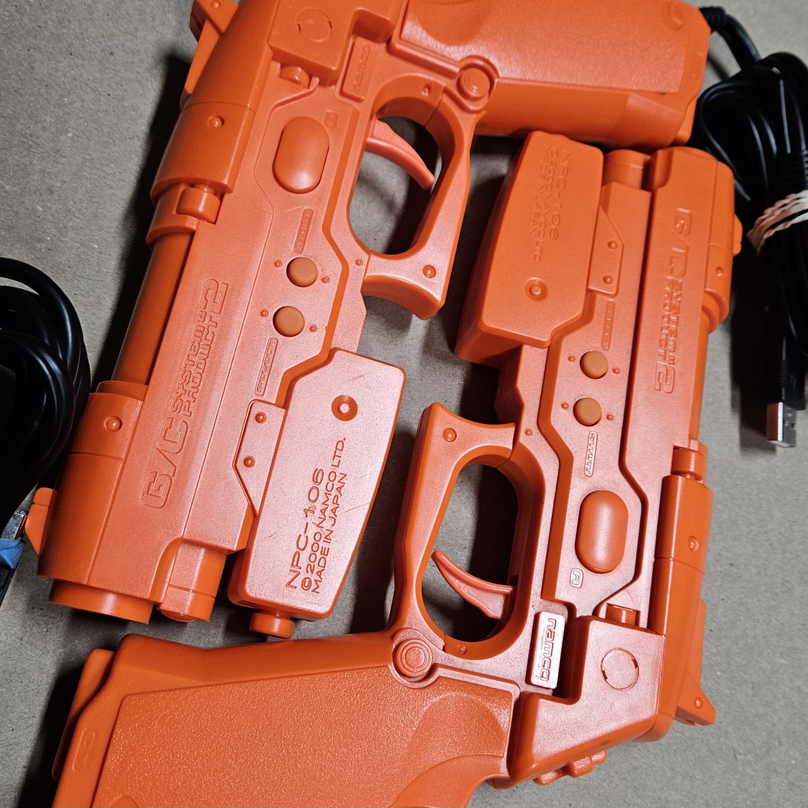 Namco Guncon 2 NPC-106 G/C Light Gun Controller Pair PlayStation 2 PS2 **READ**