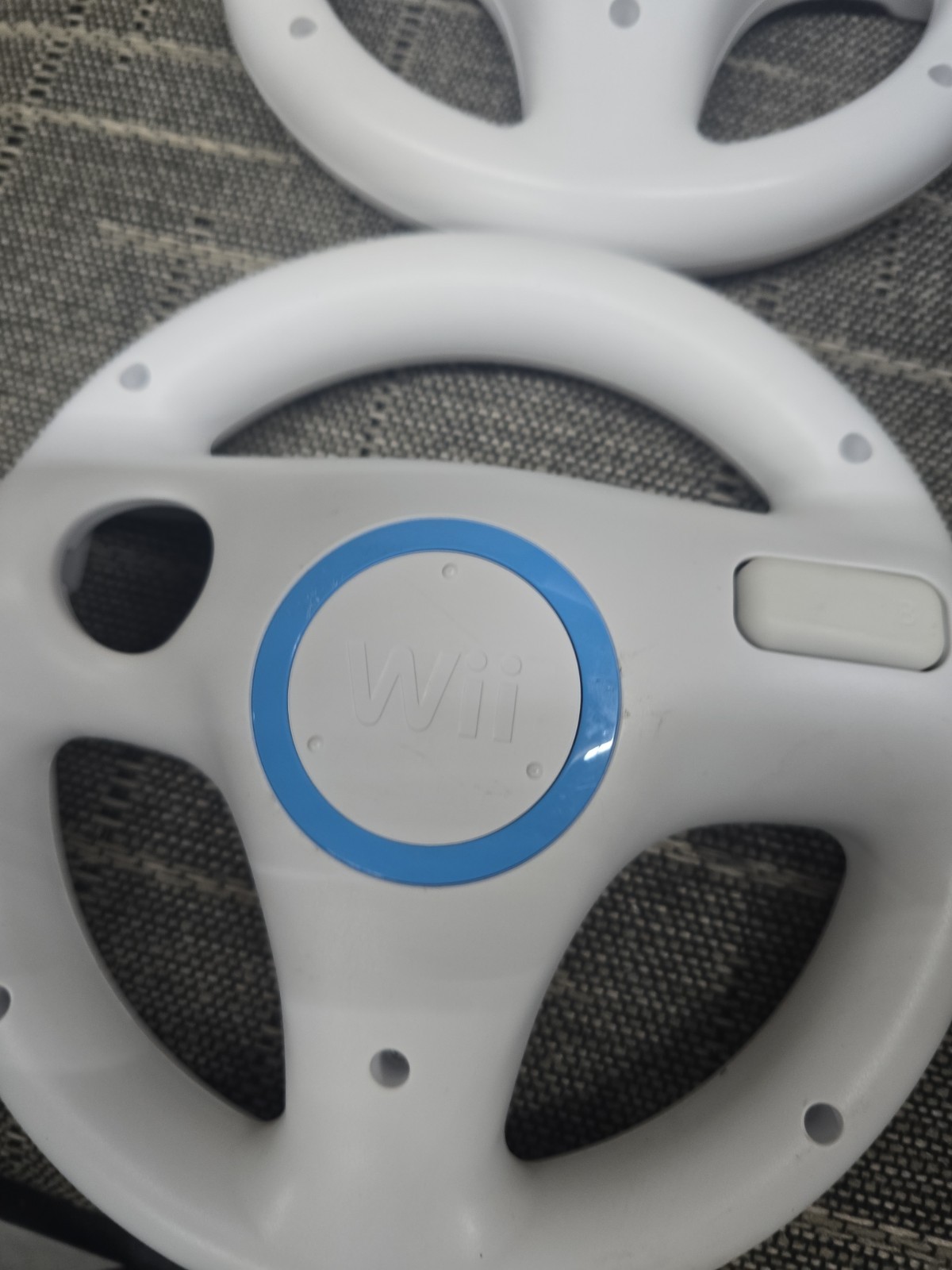 2X Official Nintendo Wii Steering Wheel Mario Kart OEM White RVL-024 Lot of 2