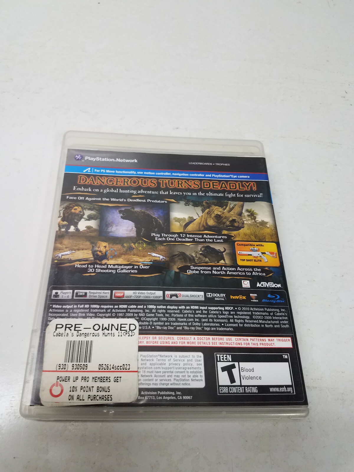 Cabela’s Dangerous Hunts 2011 (Sony PlayStation 3, PS3, 2010) ActiVision Game