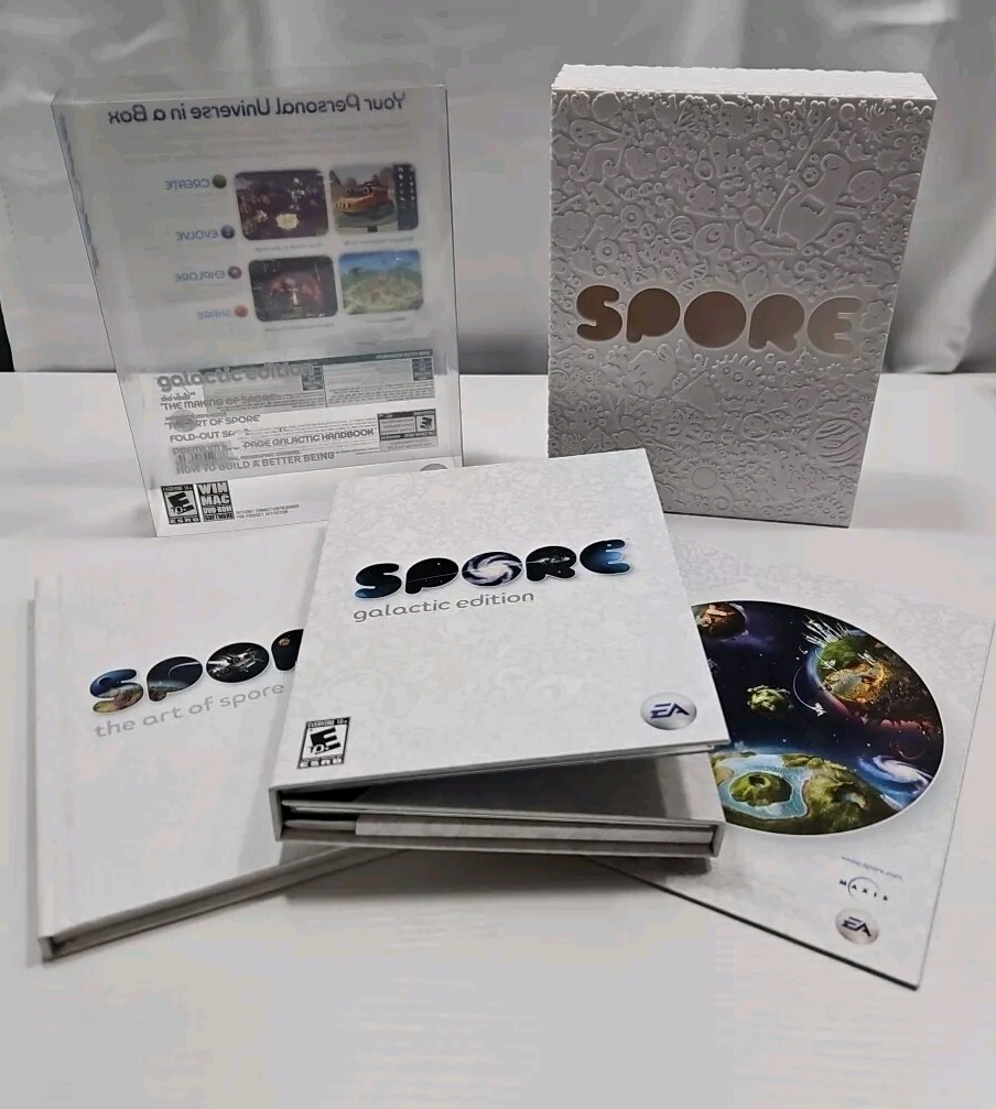 Spore: Galactic Edition (Windows/Mac, 2008) Electronic Arts Game, DVD, Art Book