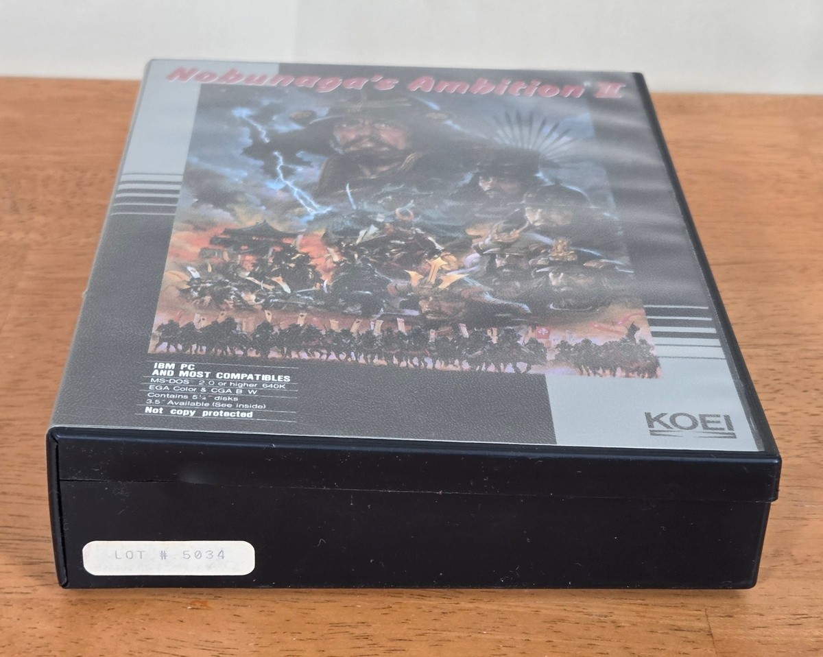 Nobunaga’s Ambition II Koei 5.25″ IBM PC Big Box Game Complete 1989 Map Poster