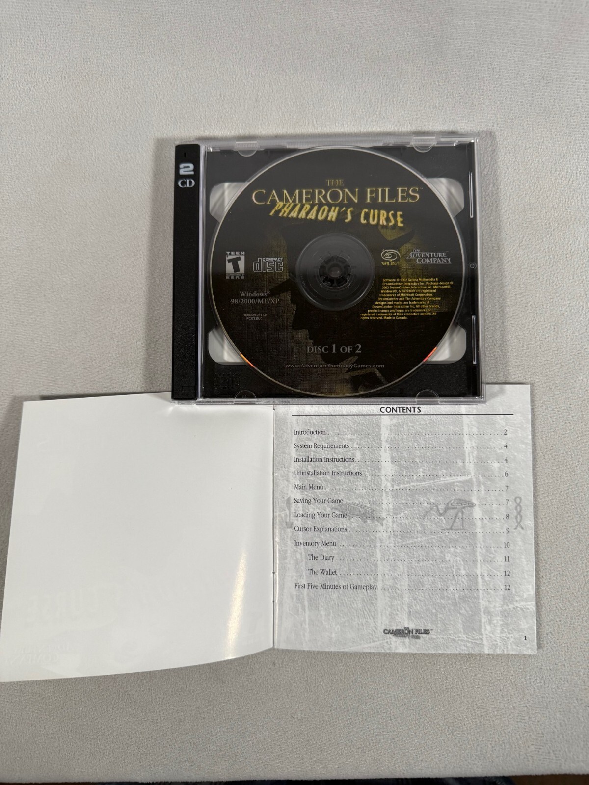 The Cameron Files ~ Pharaoh’s Curse PC The Adventure Company 2002