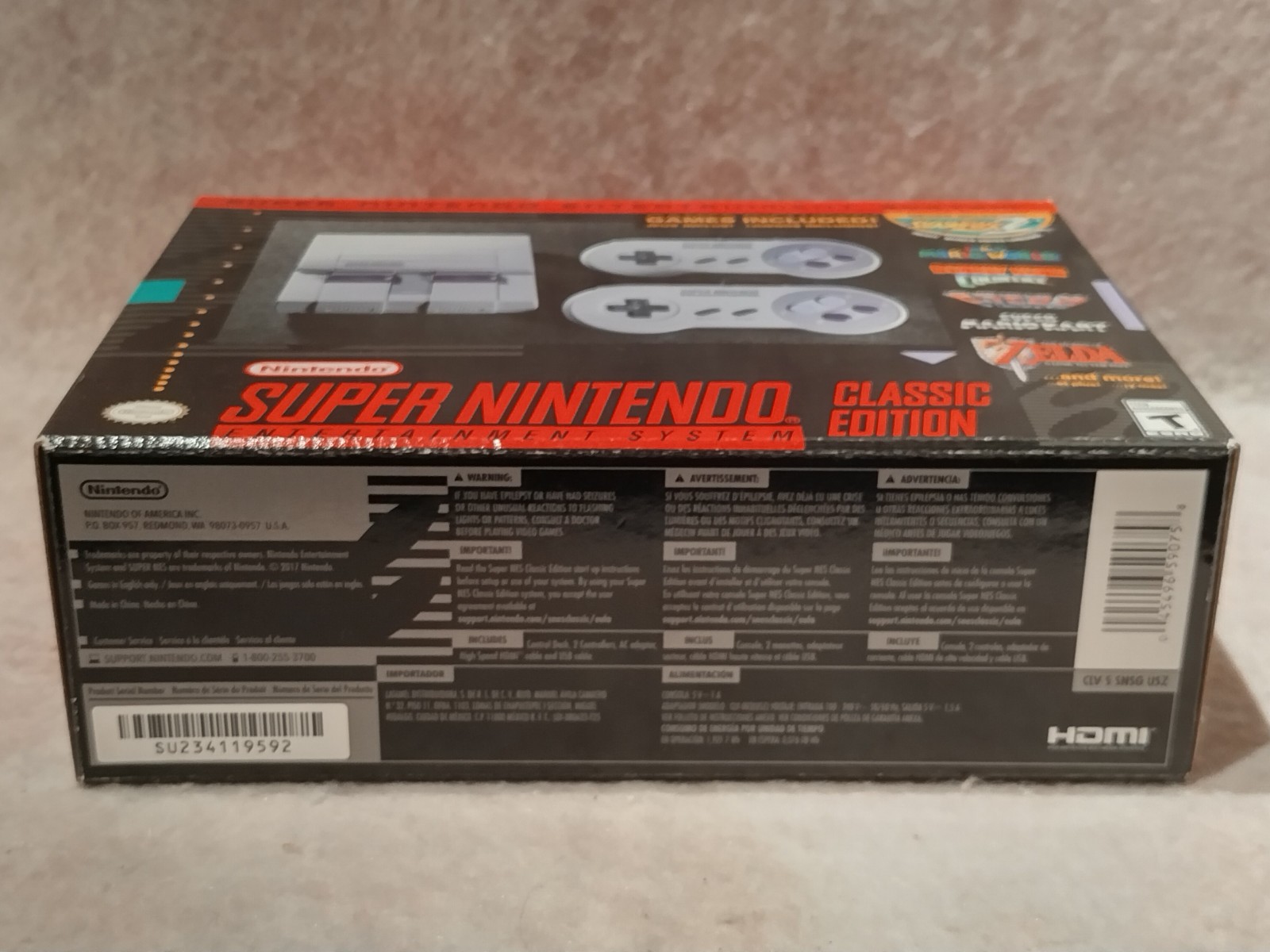 NEW! Official SNES Classic Edition Mini Console Super Nintendo 21 Games Included