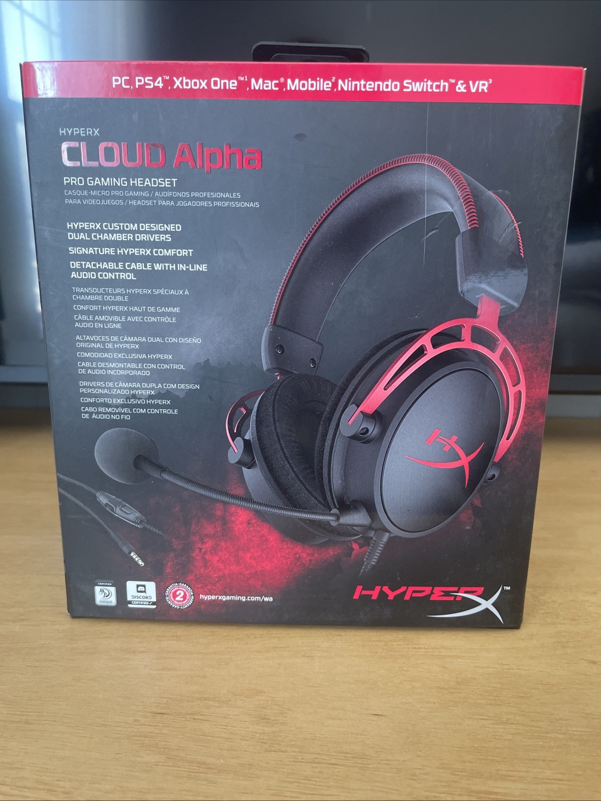 Hyper x Cloud Alpha Wired Over-Ear Gaming Headset Black/Red