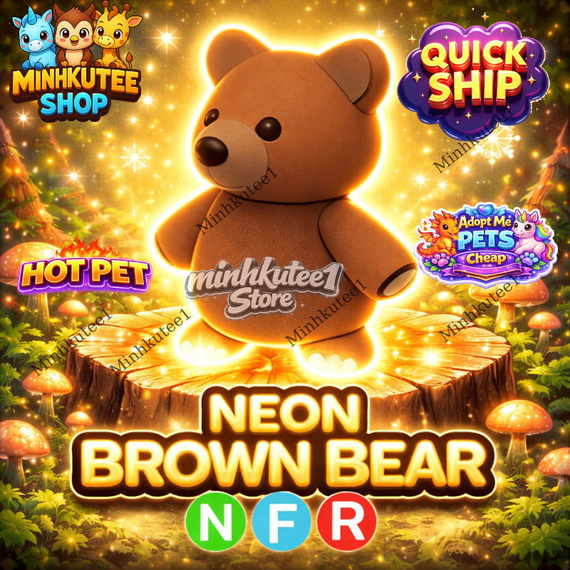 ✨Neoon Brown Bear (NFR) Adopt M3e Pet |Cheap Price | Fast Delivery Trusted Store