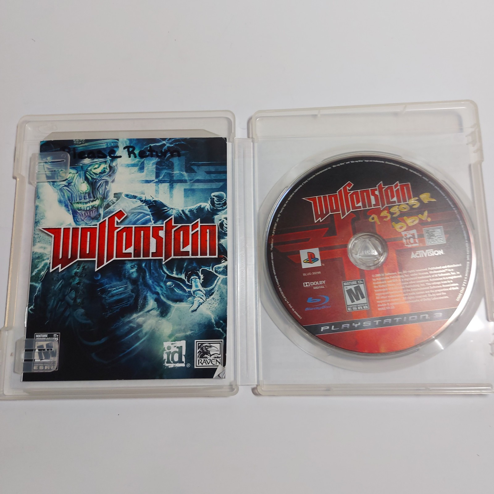 Wolfenstein |Sony Playstation 3 PS3 | 2009 | CIB | Reprinted Artwork | Fast Ship