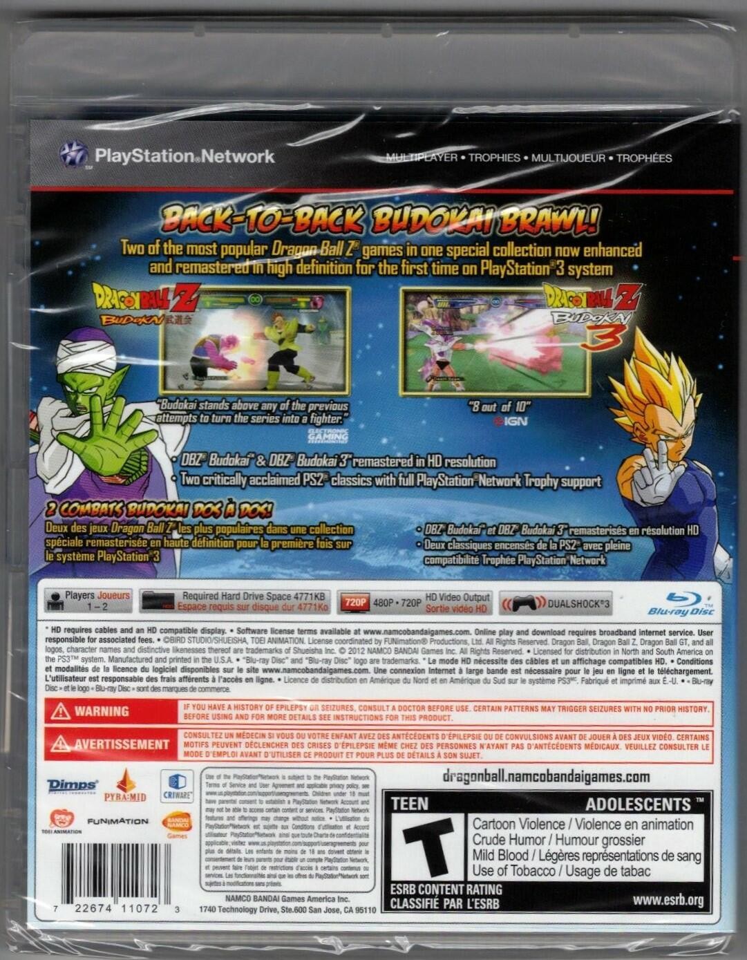Dragon Ball Z Budokai HD Collection PS3 (Brand New Factory Sealed US Version) Pl
