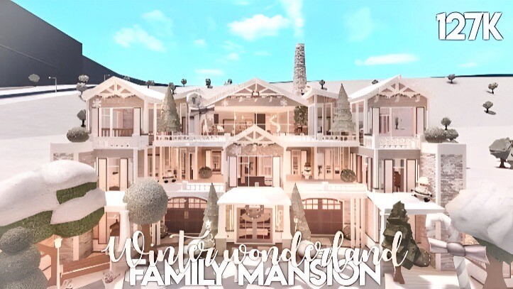 BLOXBURG ROBLOX PERSONAL WINTER WONDERLAND MANSION BUILDER!DESCRIPTION FOR INFO
