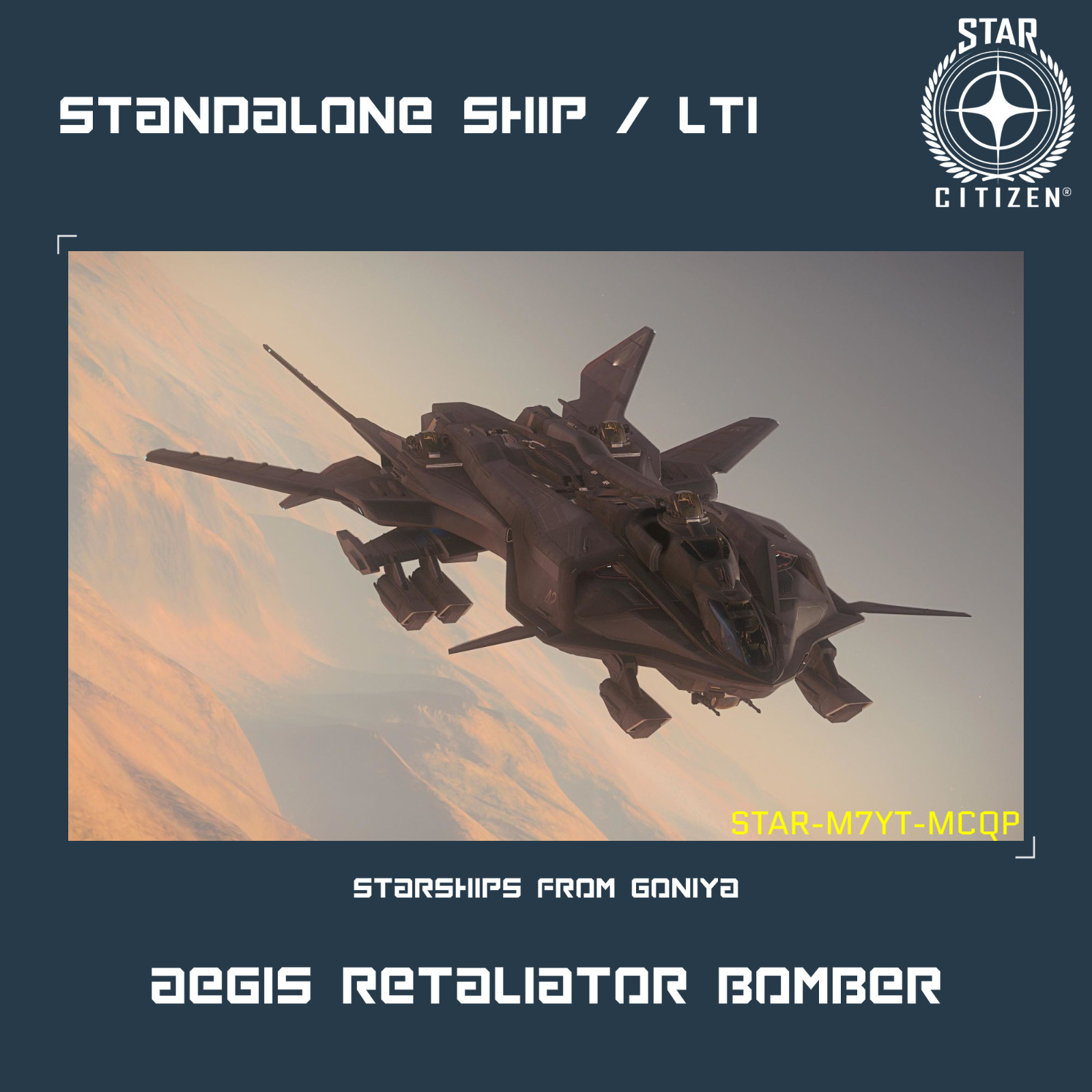 STAR CITIZEN – AEGIS RETALIATOR BOMBER – LTI – CCU’d – (Lifetime Insurance)