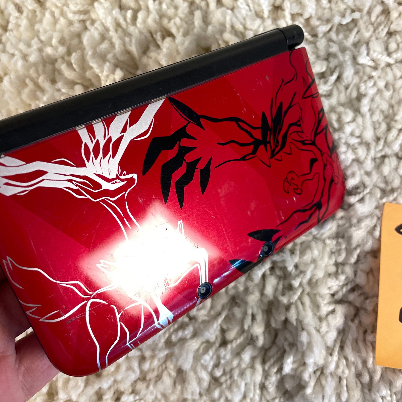 Nintendo 3DS XL Pokémon X and Y Red Version Handheld Console SPR-001 Tested