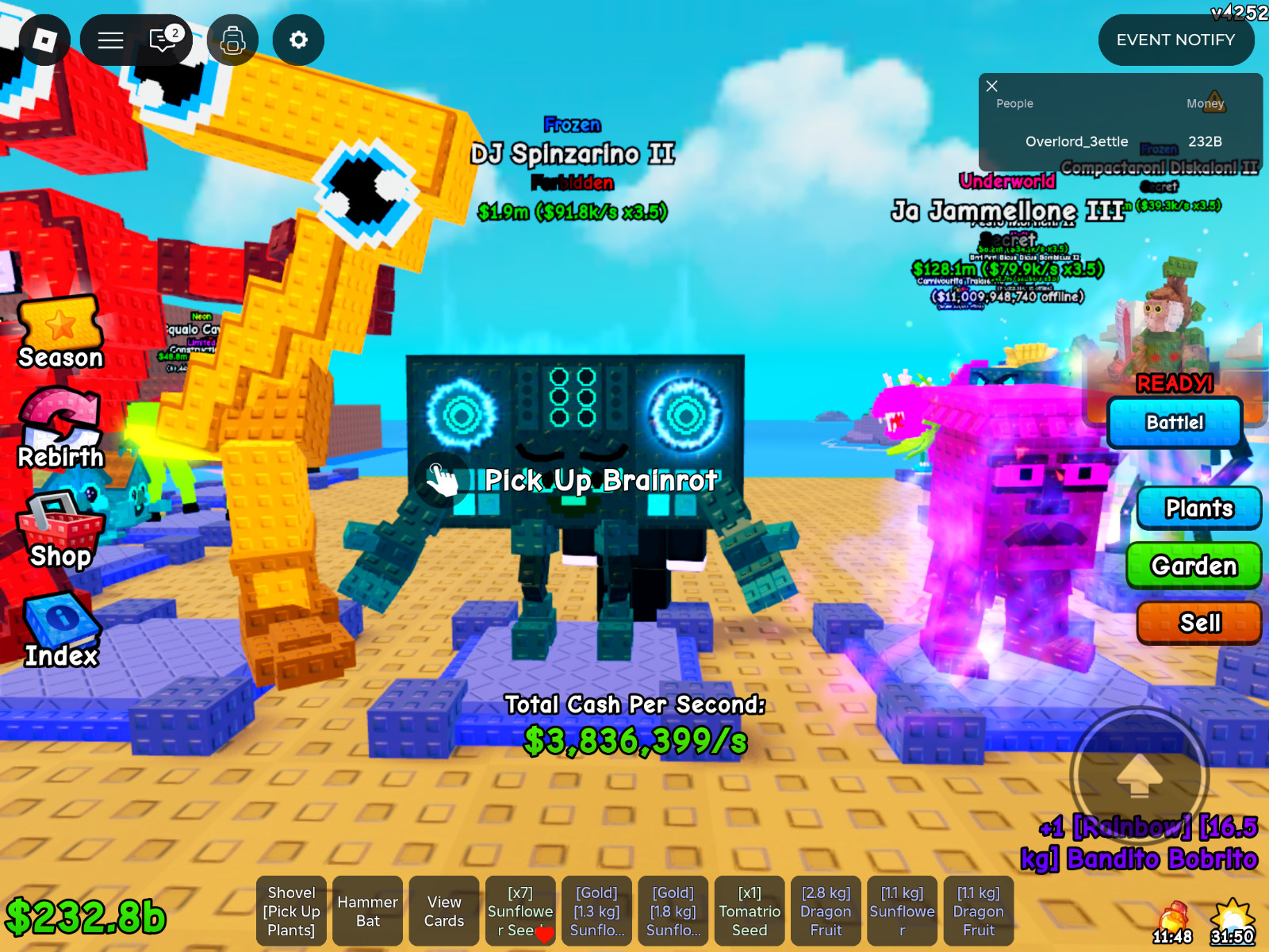 Plants Vs Brainrots DJ Spinzarino III Forbidden Brainro CHEAPEST