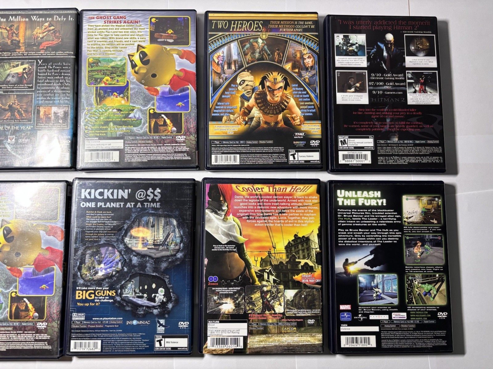 12 PlayStation 2 PS2 Games CIB Tested Lot Ratchet Sphinx Pac-Man Haunted Mansion