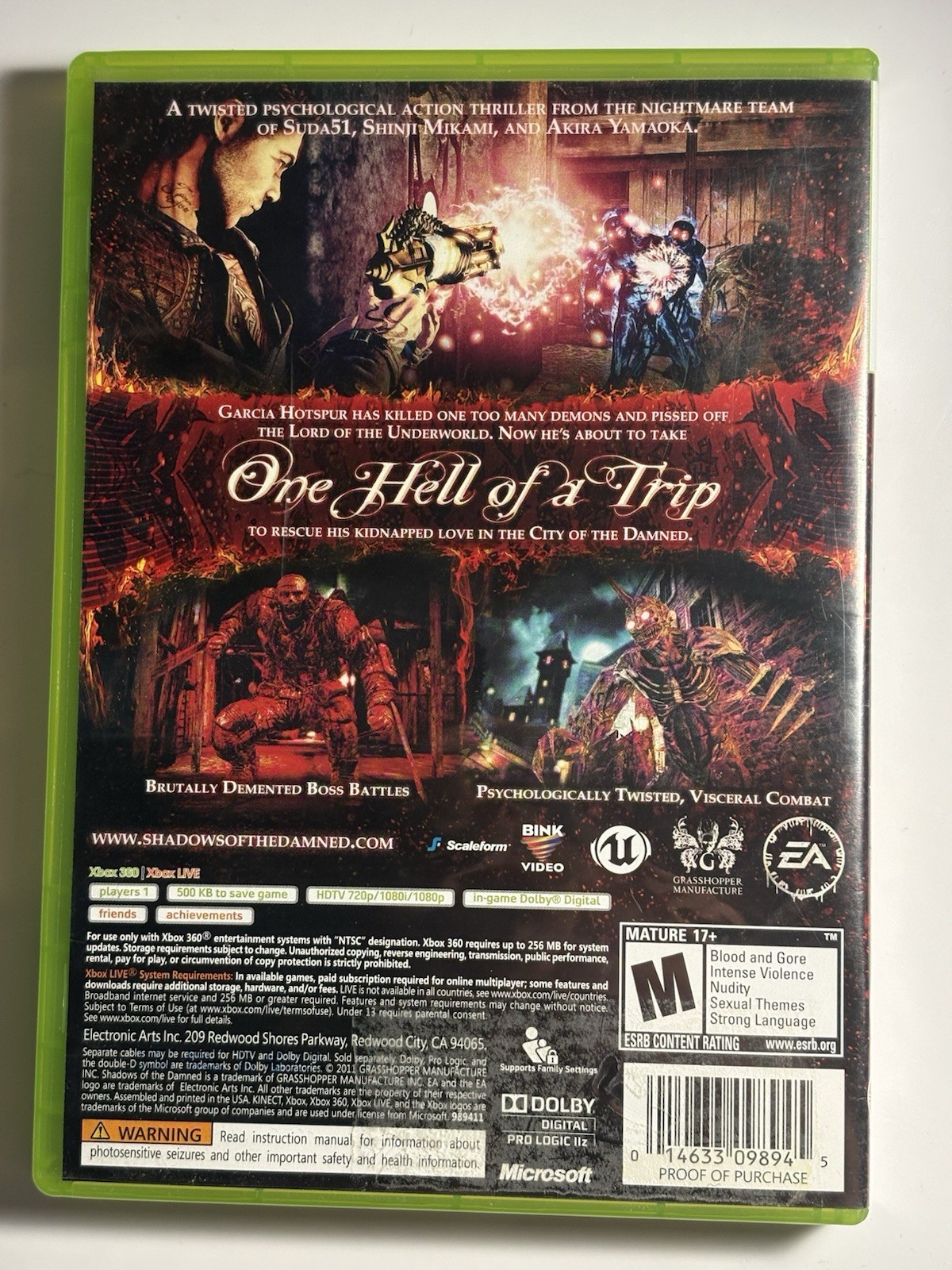 Shadows of the Damned Xbox 360 CIB Complete