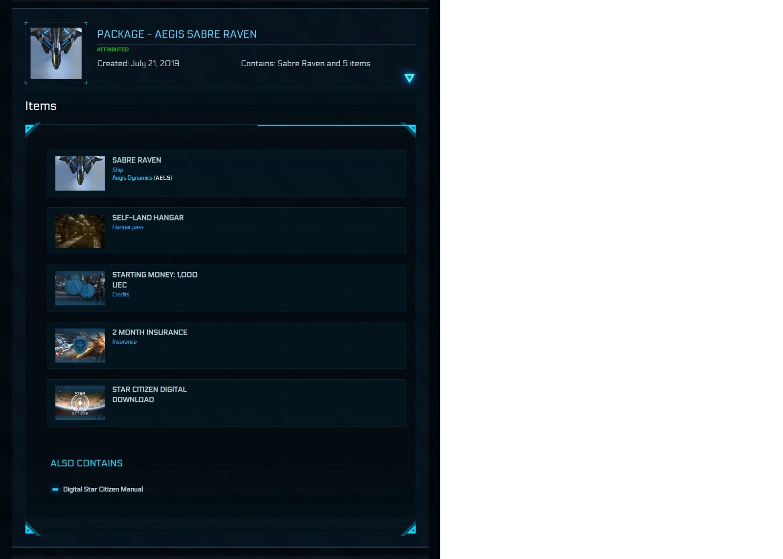 ⭐ Star Citizen Account with AEGIS Sabre Raven + Merchantman LTI + Squadron 42 ⭐