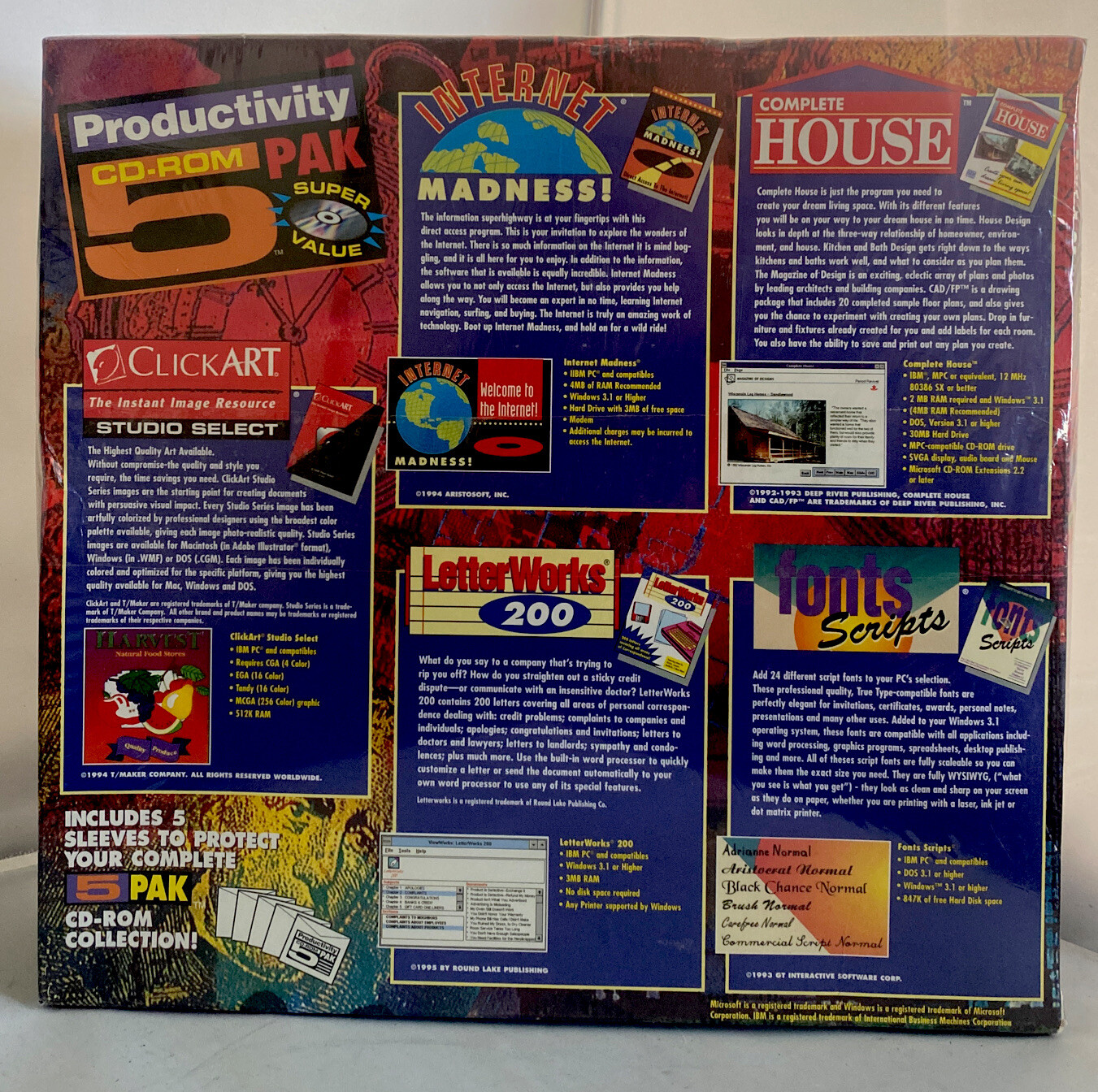 Productivity CD-ROM 5 in One Super Pak New Sealed in Plastic (READ)
